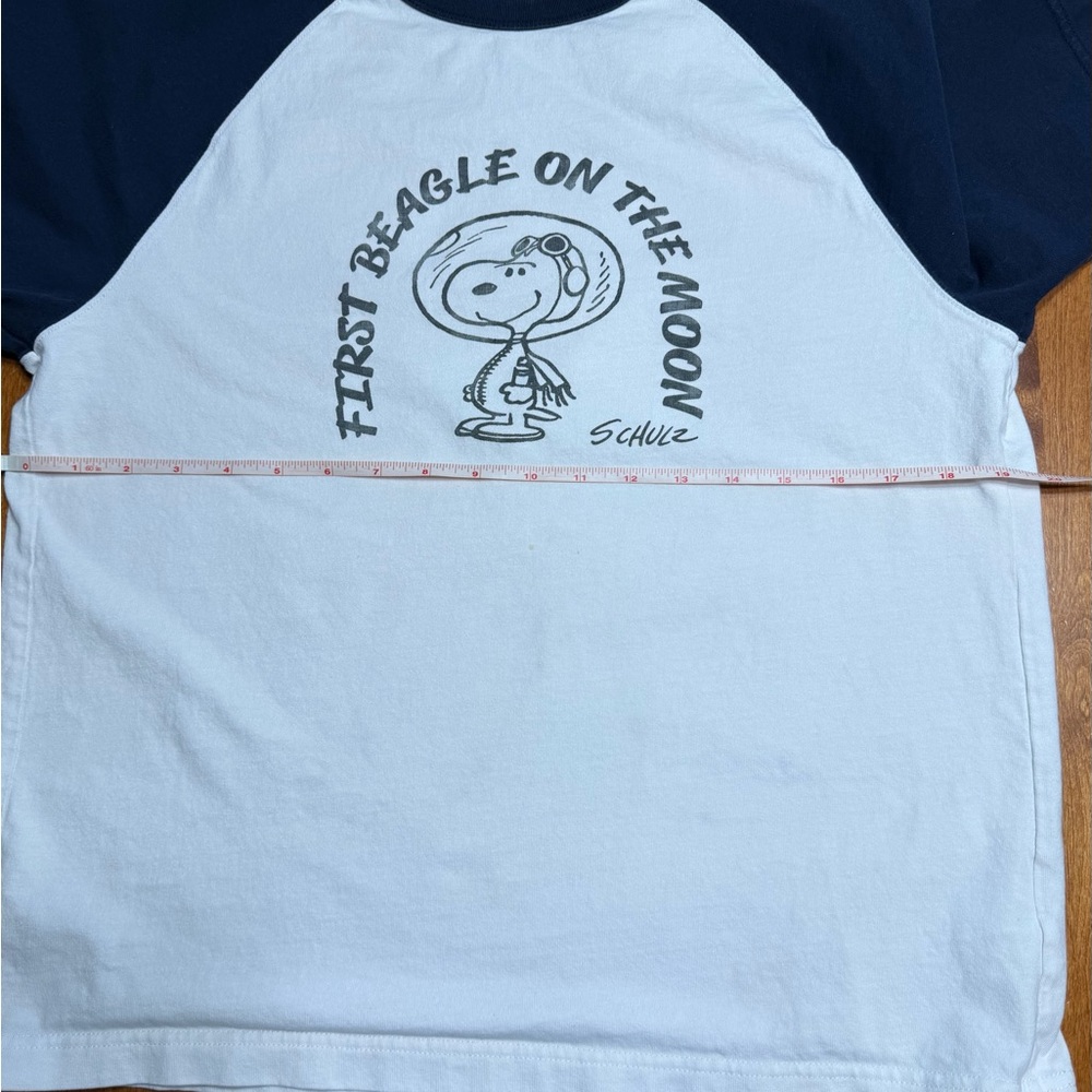 Peanuts White & Navy Snoopy 'First Beagle on the Moon' Short Sleeve Tee - Picture 8 of 9